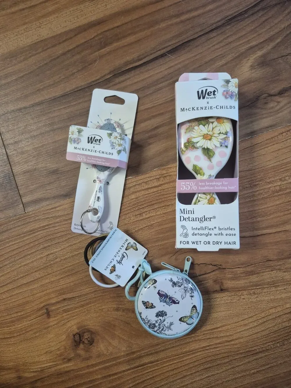 Mackenzie Childs Target 3 Piece Butterfly Brush, Purse Charm, Brush Keychain